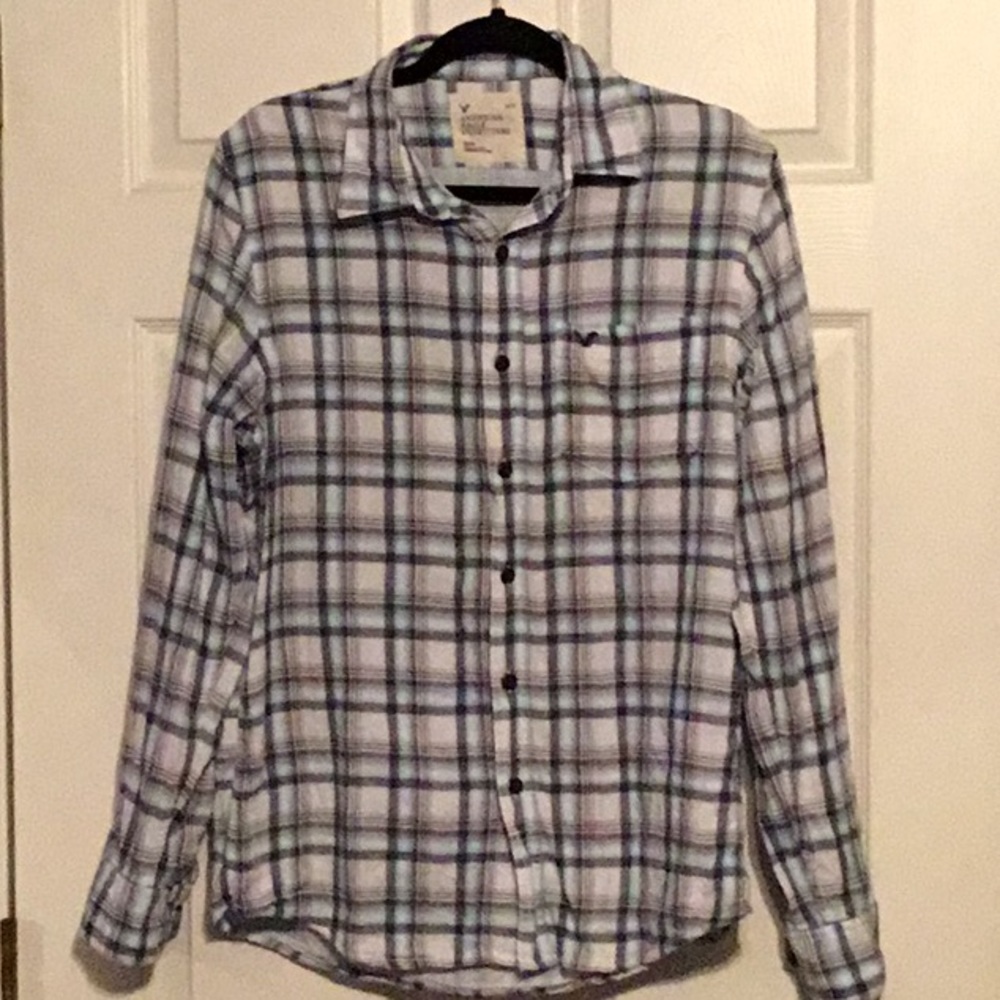 Men’s American Eagle  Med Plaid  Long Sleeve Shirt